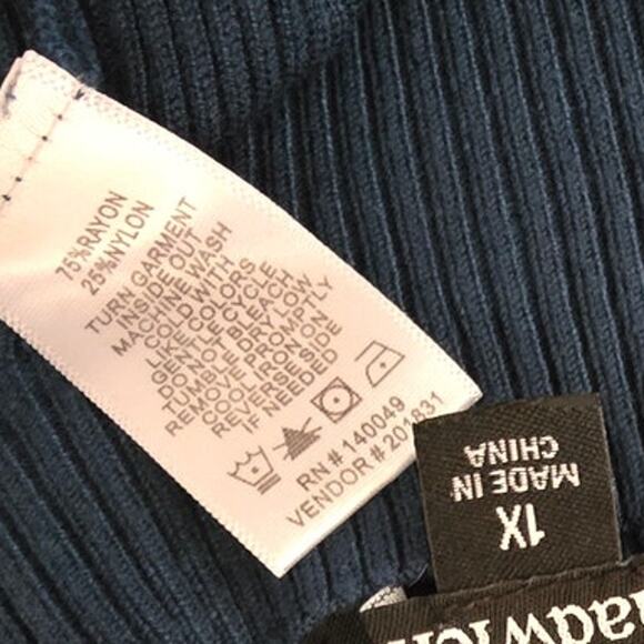 Women's Chadwicks Blue Ribbed Sweater 1X Extra Large Plus Size EUC - Picture 3 of 5